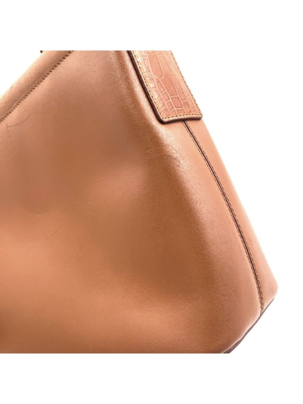 Celine Logo Plate Leather Brown Shoulder Bag Gold - Picture 8 of 15